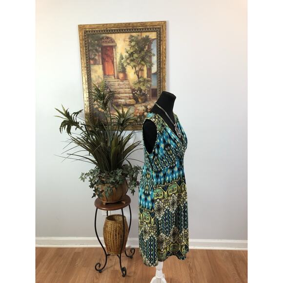 New Directions Women Dress Large Boho Vacation Resort Wear Sleeveless Pullover - Picture 4 of 9